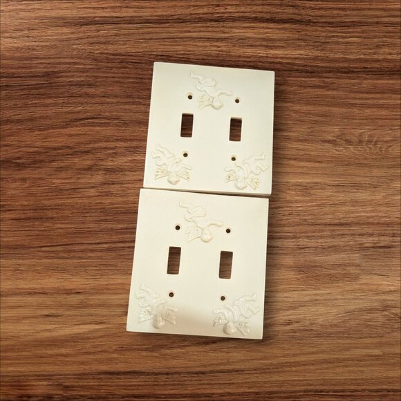 Decorative Double Light Switch Covers With Cherub Design Lot Of 2 Vintage Style - Picture 2 of 6